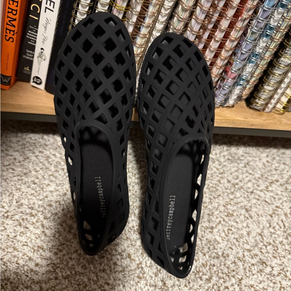 Jeffrey Campbell Black Cutout Flats
